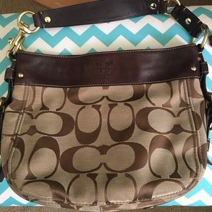Coach Signature C Brown Canvas Shoulder Bag